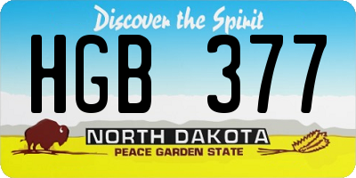 ND license plate HGB377