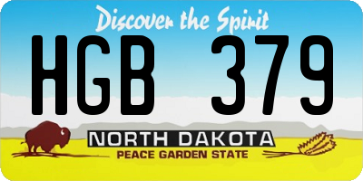 ND license plate HGB379