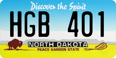 ND license plate HGB401