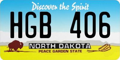 ND license plate HGB406