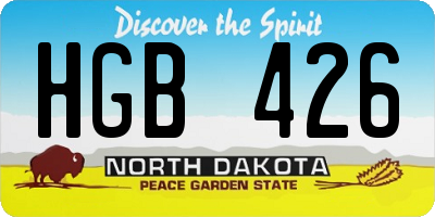 ND license plate HGB426