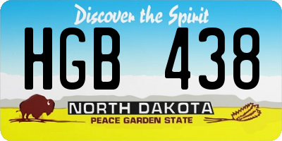 ND license plate HGB438