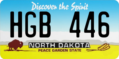 ND license plate HGB446