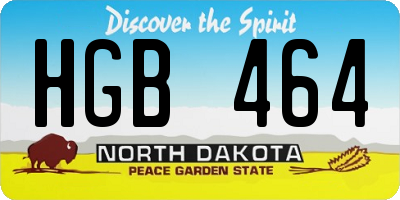 ND license plate HGB464
