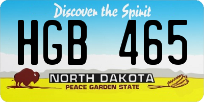 ND license plate HGB465