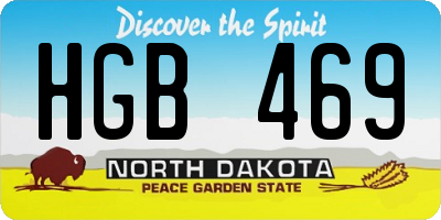 ND license plate HGB469