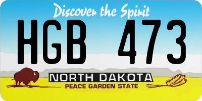 ND license plate HGB473