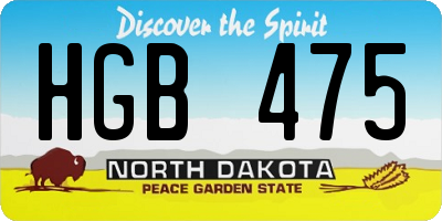 ND license plate HGB475