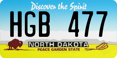 ND license plate HGB477