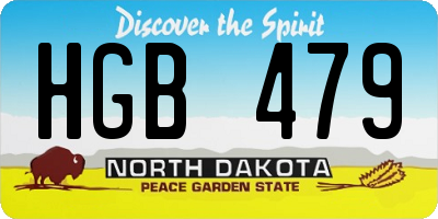 ND license plate HGB479