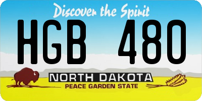 ND license plate HGB480