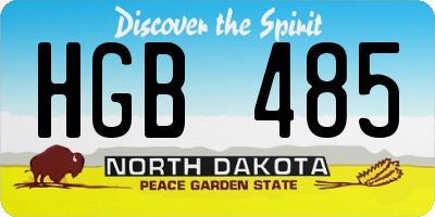 ND license plate HGB485