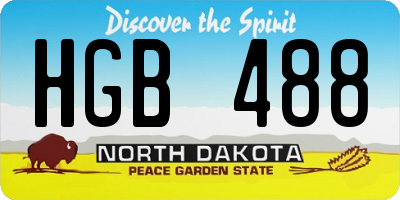 ND license plate HGB488