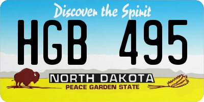 ND license plate HGB495