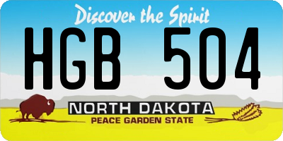ND license plate HGB504