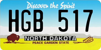 ND license plate HGB517