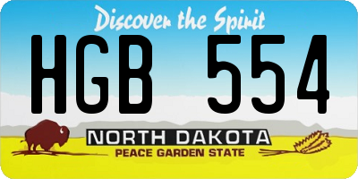 ND license plate HGB554
