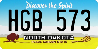 ND license plate HGB573