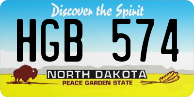 ND license plate HGB574
