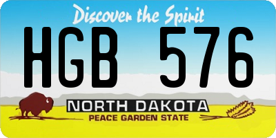 ND license plate HGB576