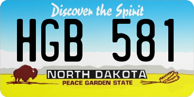 ND license plate HGB581