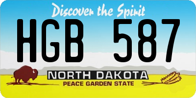 ND license plate HGB587