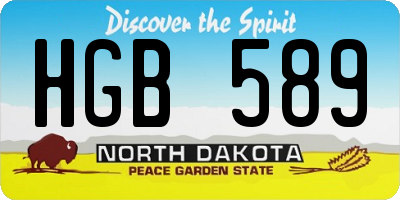 ND license plate HGB589