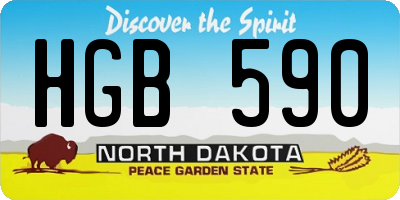 ND license plate HGB590