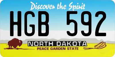 ND license plate HGB592