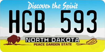 ND license plate HGB593