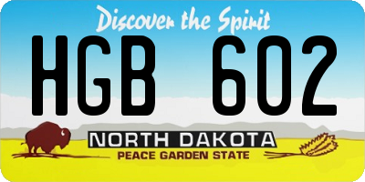 ND license plate HGB602
