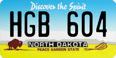 ND license plate HGB604