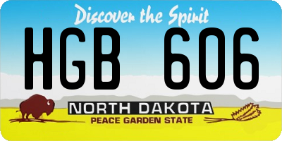 ND license plate HGB606