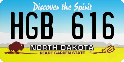 ND license plate HGB616
