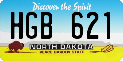 ND license plate HGB621