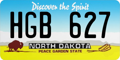 ND license plate HGB627