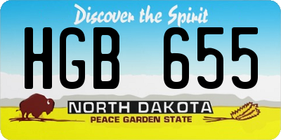 ND license plate HGB655