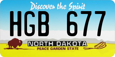 ND license plate HGB677