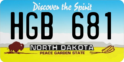 ND license plate HGB681
