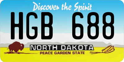 ND license plate HGB688