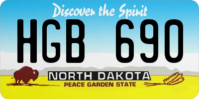 ND license plate HGB690