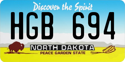 ND license plate HGB694