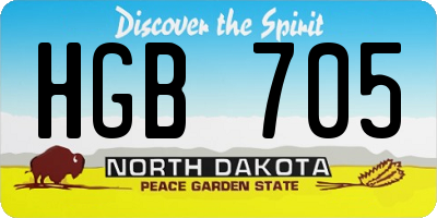 ND license plate HGB705