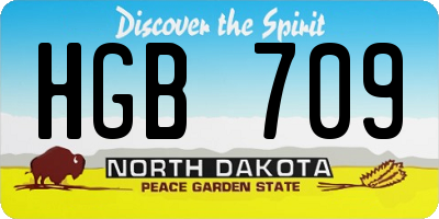 ND license plate HGB709