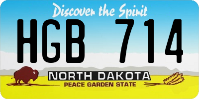 ND license plate HGB714