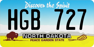 ND license plate HGB727