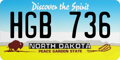 ND license plate HGB736