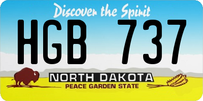 ND license plate HGB737