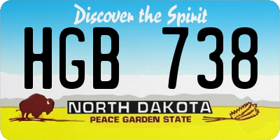 ND license plate HGB738