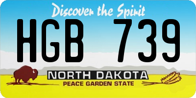 ND license plate HGB739